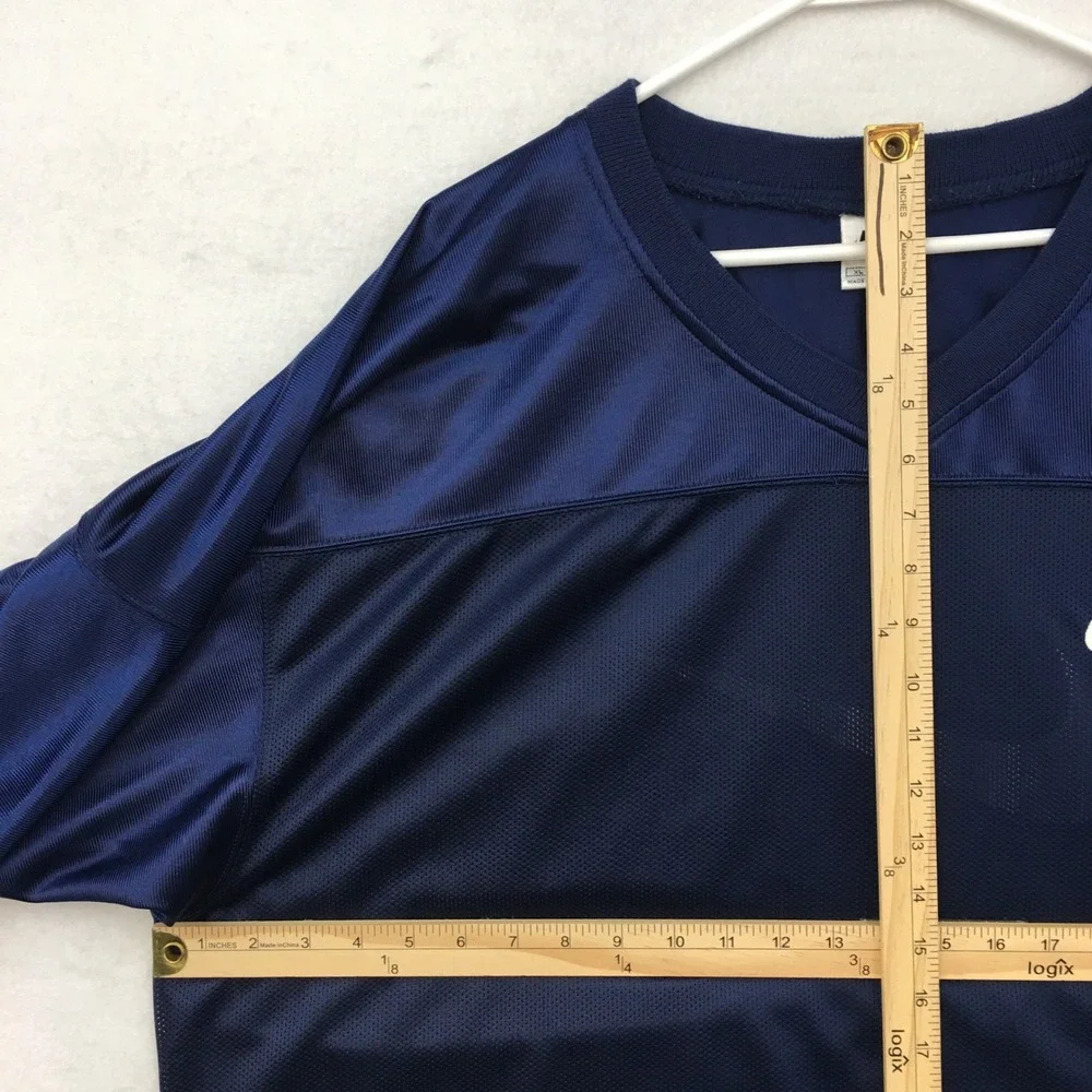 VINTAGE Nike Mens XL Oversized Navy Mesh V-Neck Practice Jersey Training Shirt